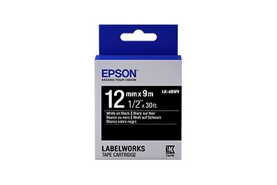 Compra Cinta Epson LabelWorks Standard LK Blanco Sobre Negro LK 4BWV