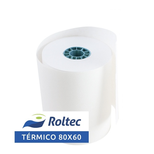 Roltec Rollo de Papel Térmico, 80 x 60mm, 108 Rollos