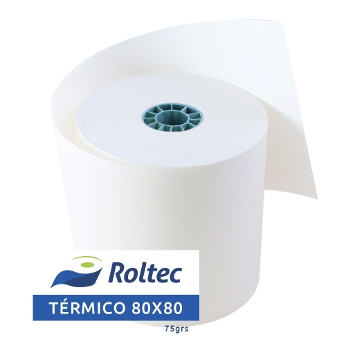 Roltec Rollo de Papel Térmico, 80 x 80mm, 60 Rollos