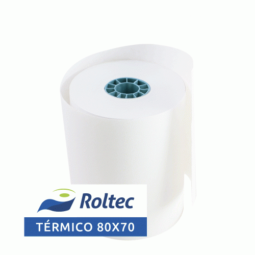 Roltec Rollo de Papel Térmico, 80 x 70mm, 75 Rollos