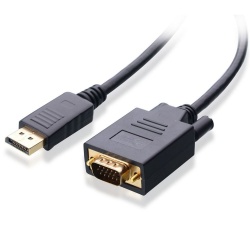 4XEM Cable DisplayPort Macho - VGA Macho, 3 Metros, Negro 