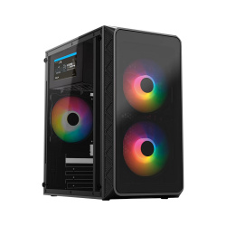 Gabinete Acteck Doom Pro Crystal GI730, Mini-Tower, Micro-ATX/Mini-ITX, USB 2.0/3.0, con Fuente de 600W, 3 Ventiladores Instalados, Negro 