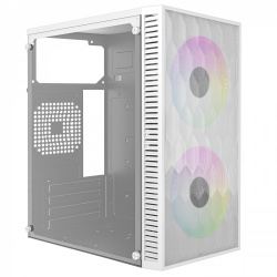 Gabinete Acteck Fuji GC470 con Ventana de Cristal, Mini-Tower, Micro-ATX/Mini-ITX, USB 2.0, con Fuente de 500W, 2 Ventiladores Instalados, Blanco 