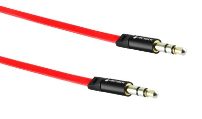 Acteck Cable Auxiliar Plano AP-001, 3.5mm Macho - 3.5mm Macho, 1.8 Metros, Rojo 