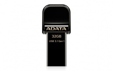 Memoria USB Adata AI920, 32GB, Lightning/ USB 3.0, Lectura 150MB/s, Escritura 30MB/s, Negro - para iPhone/iPad/iPod 