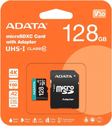 Memoria Flash Adata Premier Pro, 128GB MicroSDXC UHS-I Clase 10, con Adaptador 