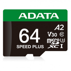 Memoria Flash Adata Speed Plus, 64GB MicroSDXC UHS-I Clase 10, con Adaptador 