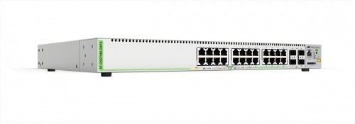 Switch Allied Telesis Gigabit Ethernet CentreCOM GS970M, 24 Puertos PoE 10/100/1000 + 4 Puertos SFP, 56Gbit/s, 16.000 Entradas - Administrable 