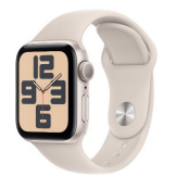 Apple Watch SE GPS, Caja de Aluminio Color Blanco Estelar de 40mm, Correa Deportiva M/L Color  Blanco Estelar 