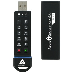 Memoria USB Apricorn Aegis Secure Key 3.0, 30GB, USB 3.2, Negro 