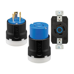 Arrow Hart Conector de Media Vuelta AHCL1530C, 30A, 250V, Negro/Azul 