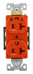 Arrow Hart Tomacorriente IG8300RN, 2 Enchufes, 125V, 20A, Naranja 