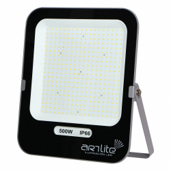 Artlite Reflector LED ARE-027, Luz Blanca Fría, 500W, 62.500 Lúmenes, Negro 