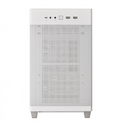 Gabinete ASUS Prime AP201, Mini-Tower, Micro ATX/Mini-ITX, USB 3.2, sin Fuente, 1 Ventilador Instalado, Blanco ― Fisura en una de las esquinas del panel frontal. 