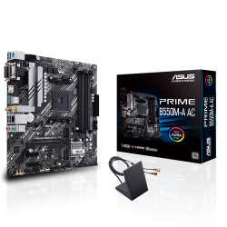 Tarjeta Madre ASUS Micro ATX PRIME B550M-A AC, S-AM4, AMD B550, HDMI, 128GB DRR4, para AMD ― Producto usado, reparado - Tornillo barrido del M.2 