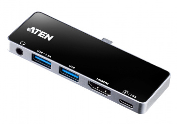 Aten Docking Station UH3238, 2x USB-A, 1x USB-C, 1x HDMI, 1x 3.5mm, Negro 