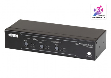 Aten Switch Matriz VM0202HB HDMI 2x2, 4K, 60Hz, Negro 
