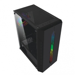 Gabinete Balam Rush CYCLOPS GSX5000 con Ventana, Midi-Tower, ATX/Micro ATX/Mini-ITX, USB 2.0/3.0, sin Fuente, Negro 