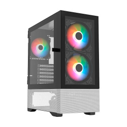 Gabinete Balam Rush Nitrox Crystal 5500 CBW, Midi-Tower, Micro-ATX/Mini-ITX, USB 2.0/3.0, sin Fuente, 3 Ventiladores Instalados, Negro/Blanco 