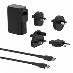 Belkin Cargador de Pared BoostCharge, 3A, 1x USB-C, 1x USB-A, Negro ― incluye Cable USB C - USB C 