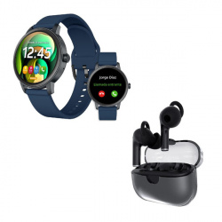 Binden Smartwatch ERA One Lite, Touch, Bluetooth, Android/iOS, Azul - Incluye Audífonos One Pods Negro 