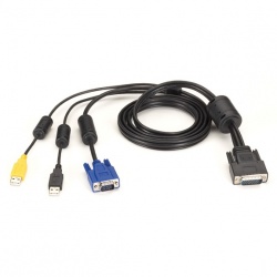 Black Box Cable KVM ServSwitch Secure VGA/USB, 1.8 Metros, Negro 