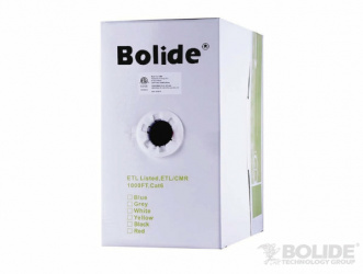 Bolide Bobina de Cable de Red Cat6, 23AWG 305 Metros, Blanco 