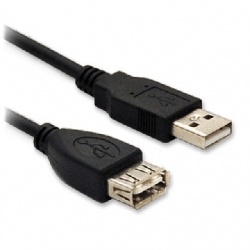 BRobotix Cable USB A Hembra - USB A Macho, 90cm, Negro 