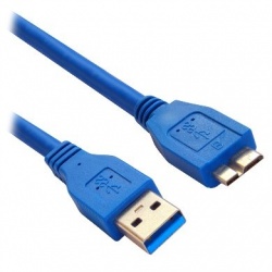 BRobotix Cable USB Macho - Micro-USB-B Macho, 3 Metros, Azul 