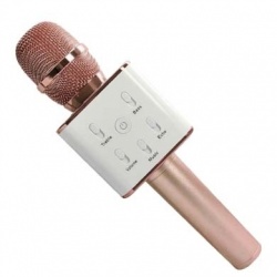 BRobotix Micrófono Karaoke 832460, Alámbrico, USB, Bronce/Blanco 