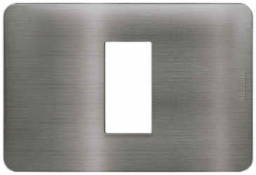 Bticino Placa de Aluminio para Pared JA4803M1ATQ, 1 Puerto, Titanio 