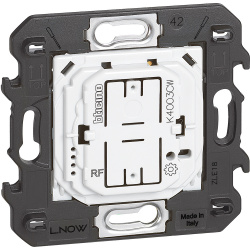 Bticino Interruptor de Luz Inteligente RF K4003CW, 2 Módulos, Negro/Blanco 