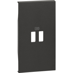 Bticino Placa de Pared KG12C, 2 Puertos USB, Negro 