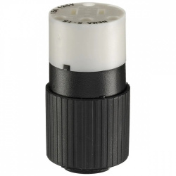 Conector de Entrada Recta BRY5269NC, 15A, 125V, Negro/Blanco 