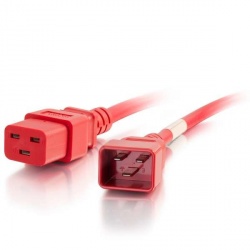 C2G Cable de Poder C20 Acoplador Macho - C19 Acoplador Hembra, 1.2 Metros, Rojo 