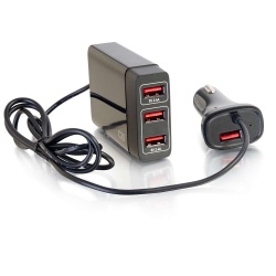 C2G Cargador para Auto 21067, 5V, 4x USB 2.0, Negro 