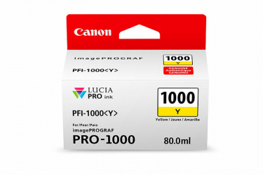 Tanque de Tinta Canon PFI-1000 Y Amarillo, 80ml 