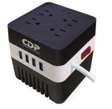 Regulador CDP con Supresor de Picos AVR 604, 300W, 600VA, 4 Contactos, 4x USB 