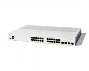 Switch Cisco Gigabit Ethernet Catalyst 1300, 24 Puertos PoE 10/100/1000Mbps + 4 Puertos SFP+, 195W, 128 Gbit/s, 16000 Entradas - Administrable 