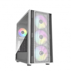 Gabinete Cooler Master MasterBox 600, Mid Tower, ATX/EATX/Micro-ATX/Mini-ITX, sin Fuente, 4 Ventiladores ARGB Instalados, Blanco 