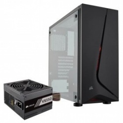 Gabinete Corsair Carbide SPEC-05 con Ventana LED Rojo, Midi-Tower, ATX/Micro-ATX/Mini-ITX, USB 3.0, con Fuente VS550, Negro 