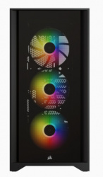 Gabinete Corsair  iCUE 4000X RGB con Ventana, Midi-Tower, ATX, USB 3.0, sin Fuente, Negro ― Daños menores / estéticos - Ligero daño en parte frontal. 