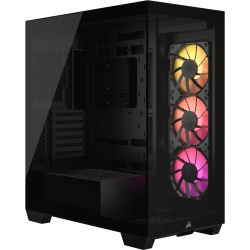 Gabinete Corsair 3500X ARGB, Midi-Tower, Mini-ITX/Micro-ATX/ATX/E-ATX, USB 3.2, sin Fuente, 3 Ventiladores RGB Instalados, Negro 