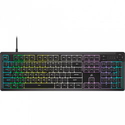 Teclado Gamer Corsair K55 CORE RGB, Teclado Mecánico, Switch Rubber, Alámbrico, Negro, (Inglés) 