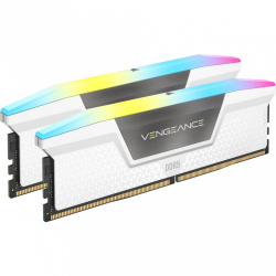 Kit Memoria RAM Corsair Vengeance RGB DDR5, 6000MHz, 64GB - 2 x 32GB, CL30, XMP, Blanco 