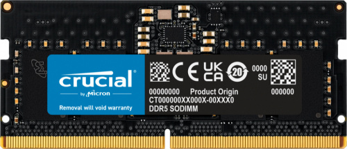 Memoria RAM Crucial CT8G48C40S5 DDR5, 4800MHz, 8GB, Non-ECC, CL40, SO-DIMM 