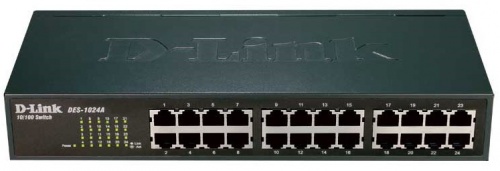 Switch D-LINK Fast Ethernet DES-1024A, 10/100Mbps, 4.8Gbit/s, 24 Puertos, 8000 Entradas 