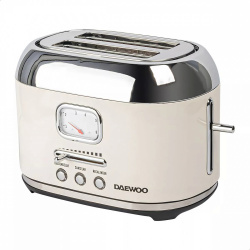 Daewoo Tostador Retro DST-6584, 2 Rebanadas, 1000W, Marfil 