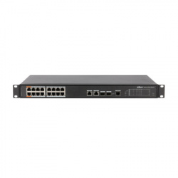 ﻿Switch Dahua Fast Ethernet PFS4218-16ET-190 16 Puertos 10/100 + 2 Puertos Gigabit PoE, 8.8Gbit/s, 4000 Entradas  - Administrable 