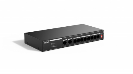 Switch Dahua Fast Ethernet SF1010LP, 8 Puertos 10/100Mbps (8x PoE) + 2 Puerto UpLink, 2 Gbit/s, 2048 Entradas - No Administrable 